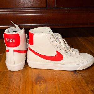 Nike Blazers 5.5 Youth. White & Neon Red
